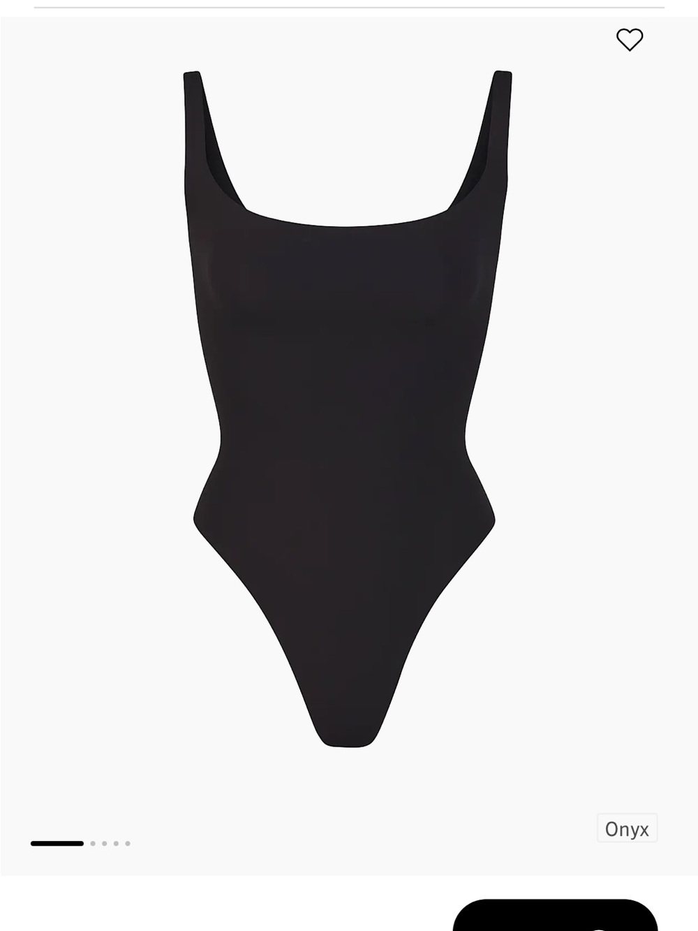 SKIMS Fits Everybody Square Neck Bodysuit Onyx Black Size 2X NWT